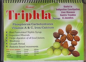 Manufacturers Exporters and Wholesale Suppliers of Triphla Syrup Uttarakhand Uttarakhand